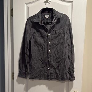 Sun + Stone Black Casual Button Down Shirt